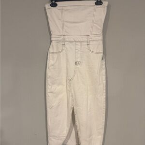 Gianni Bini Strapless Cream Jumpsuit